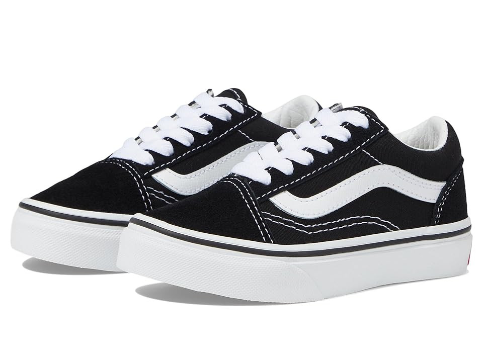 Vans Kids K Old Skooltm Little Kid Kids Shoes Black/True White : 10.5 Little Kid M, Canvas/Suede | Zappos