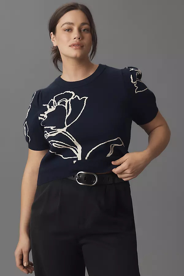 The Maxine Puff-Sleeve Sweater Tee | Anthropologie (US)