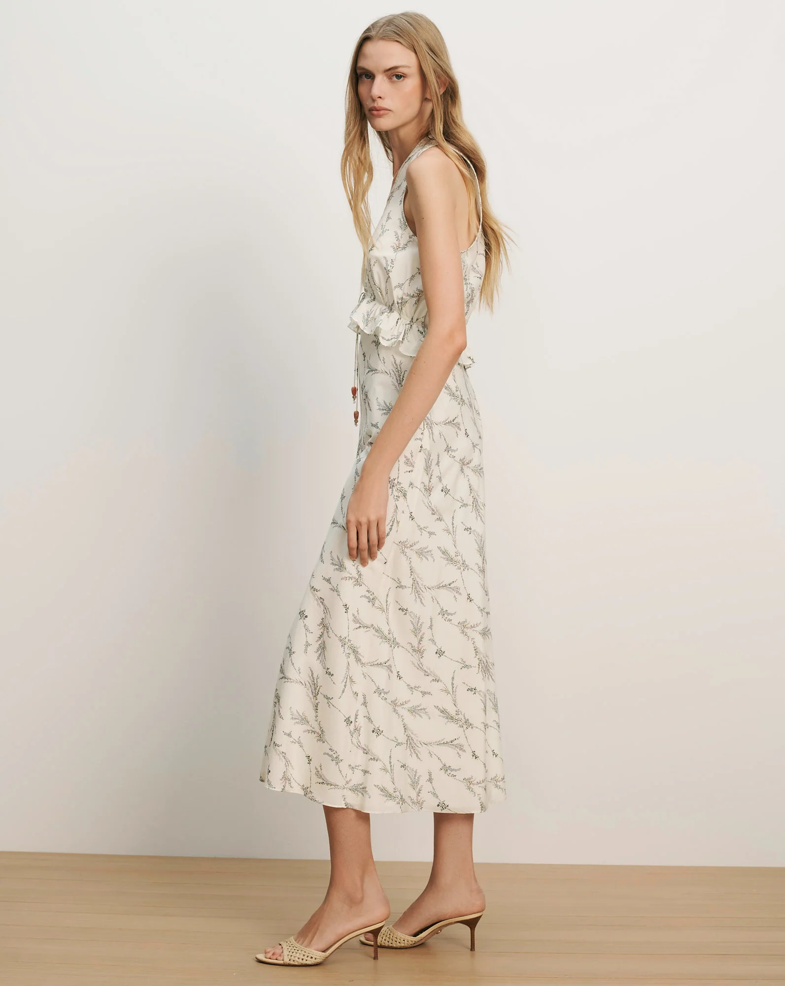 Dominick Floral Midi Dress in Dove White Multi | Veronica Beard | Veronica Beard
