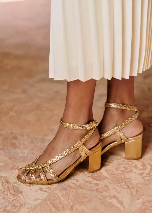 Gloria Sandals - Smooth Gold - Goat Leather - Sézane