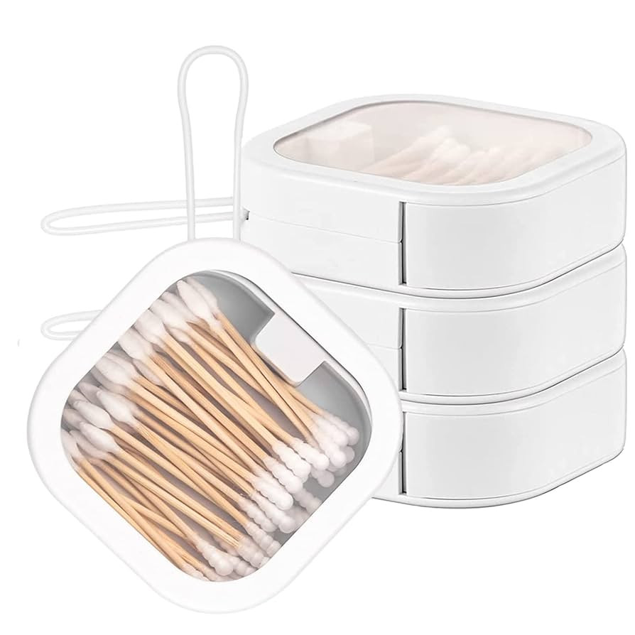 4 Pcs Hair Tie Organizer, Portable Hair Tie Containers Storage Box Small Stackable Hair Ties Qtip... | Amazon (US)