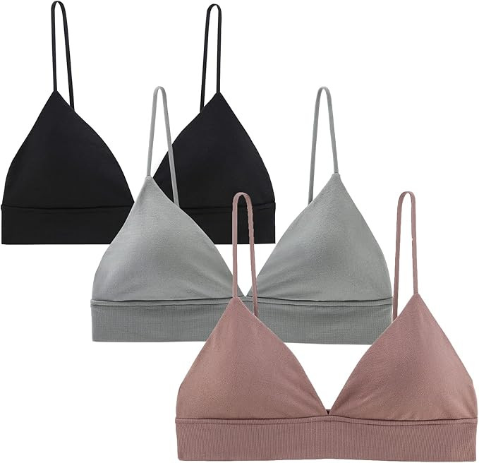INIBUD Bralette for Women Triangle Cups Removable Padded Wire Free Pull On Closure | Amazon (US)
