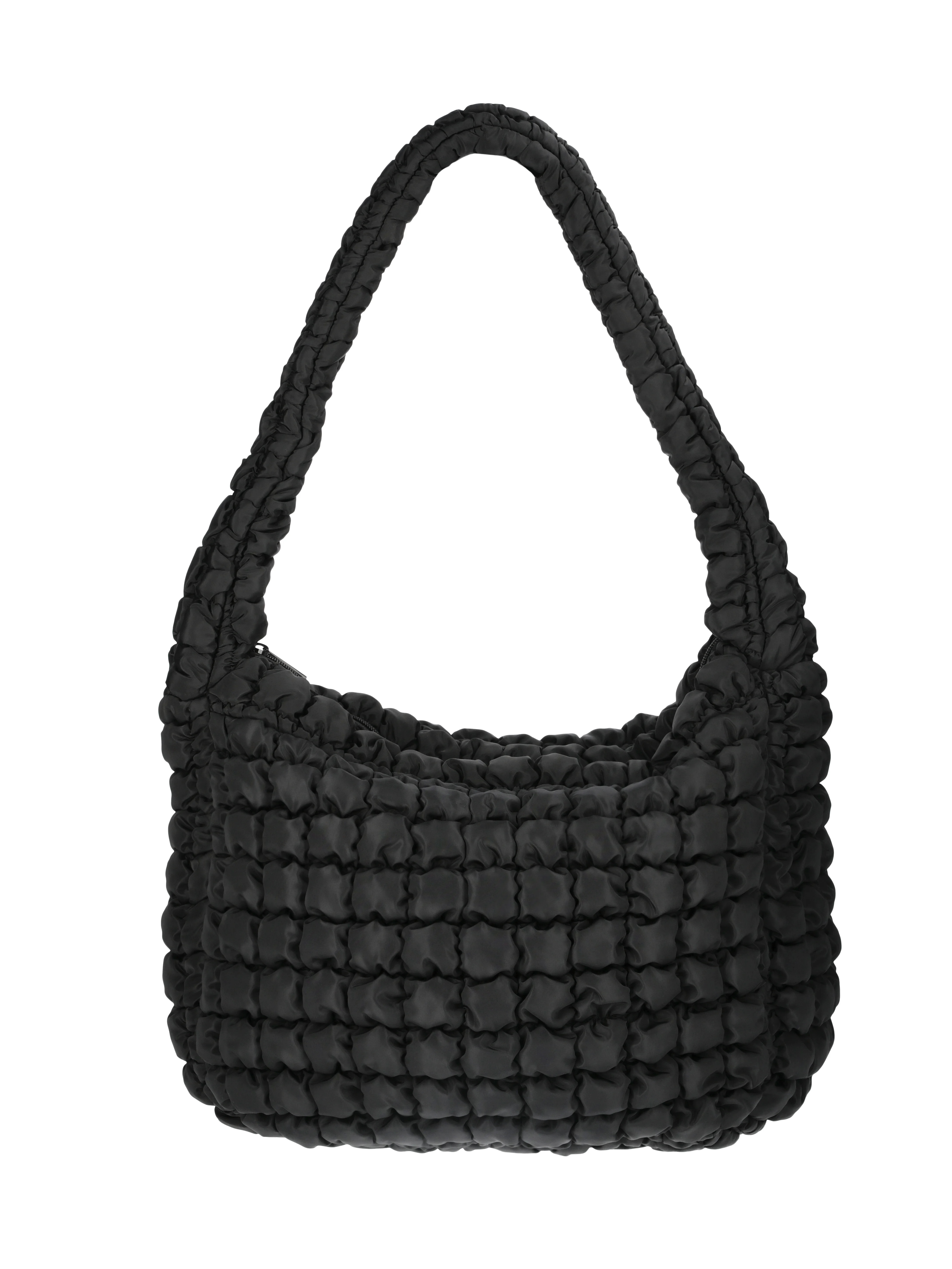 No Boundaries Women's Oversized Quilted Hobo Bag, Black | Walmart (US)