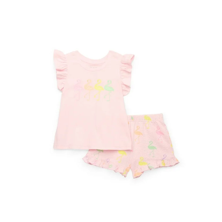 365 Kids from Garanimals Girls Tank Top and Ruffle Short Set, 2-Piece, Sizes 4-10 | Walmart (US)