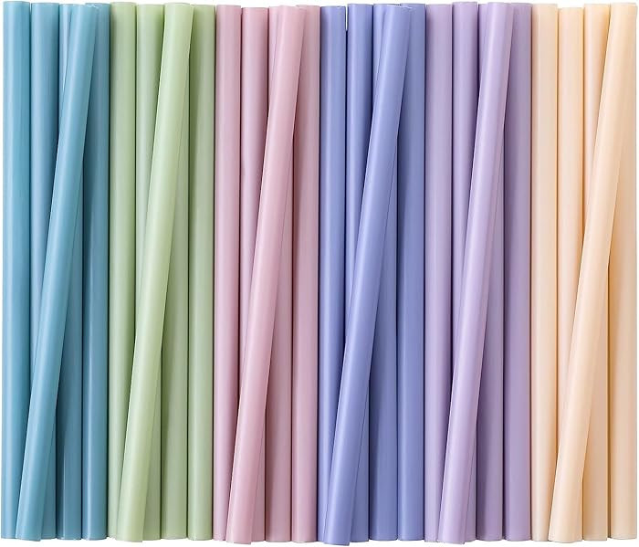 100 Pcs Jumbo Smoothie Straws, Disposable Wide Plastic Drinking Straws, Colorful Plastic Straws f... | Amazon (US)