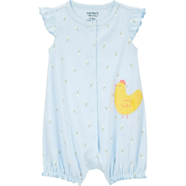 Carter's Child of Mine Baby Girl Romper, One-Piece, Sizes 0-3/24 Months | Walmart (US)