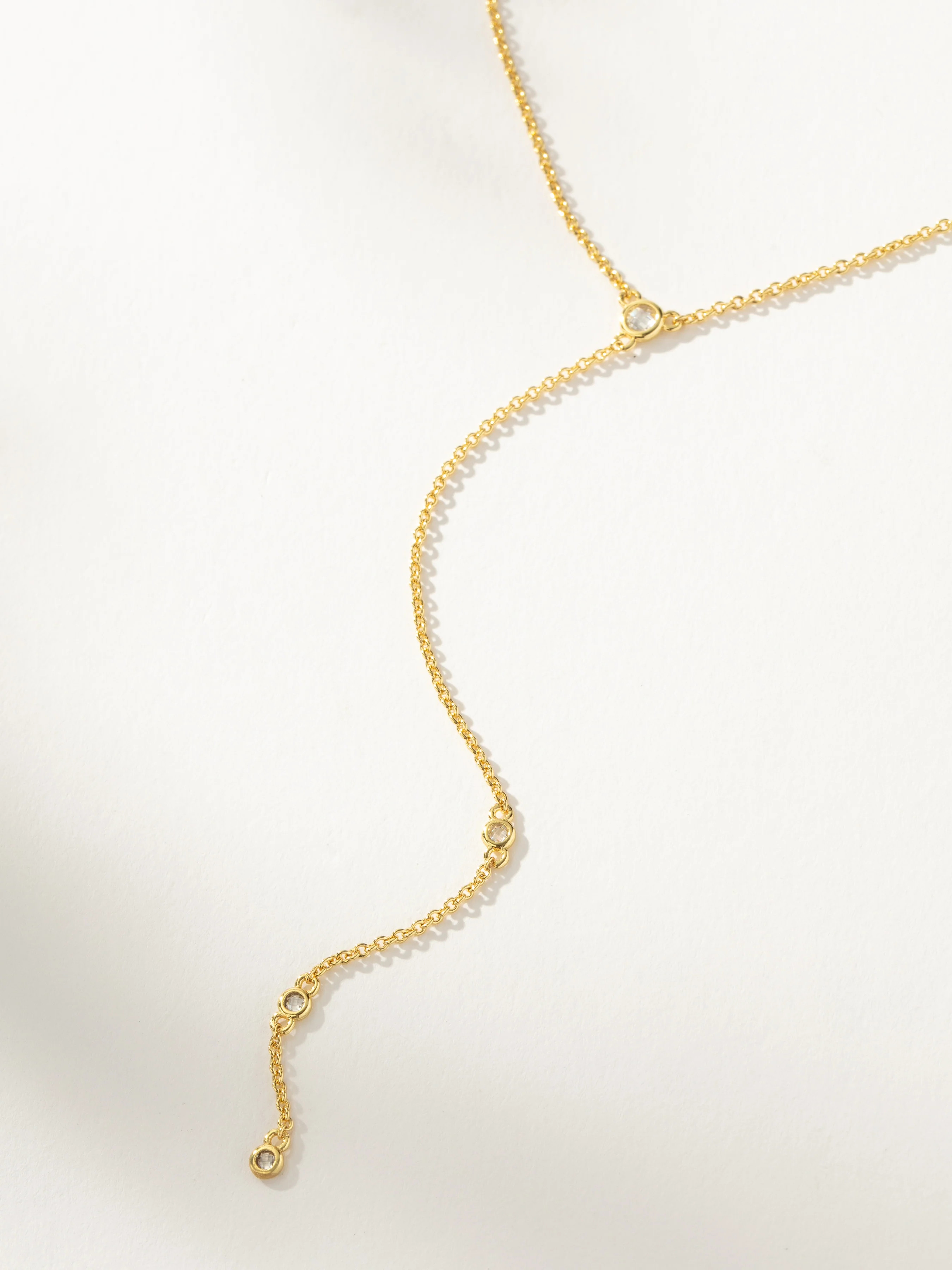 Soft Touch Dainty Chain Lariat Necklace in Gold | Uncommon James | Uncommon James