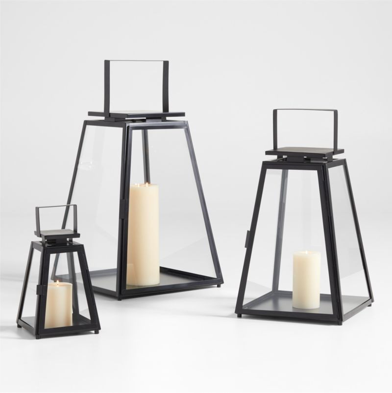 Dune Black Metal Lanterns | Crate & Barrel | Crate & Barrel