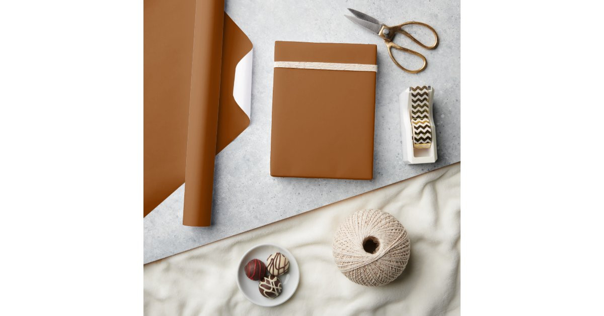 Minimalist Elegant Solid Rust Orange Plain Wrapping Paper | Zazzle