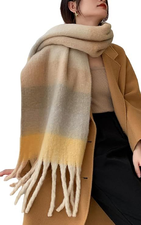 Wander Agio Winter Women Warm Scarf Long Shawl Large Scarves Cold Weather Thick Blanket Scarfs Co... | Amazon (US)