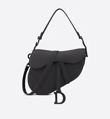 Saddle Bag with Strap Black Ultramatte Calfskin | DIOR | Dior Couture