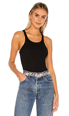 LNA Ribbed Skinny Racer Tank in Black from Revolve.com | Revolve Clothing (Global)