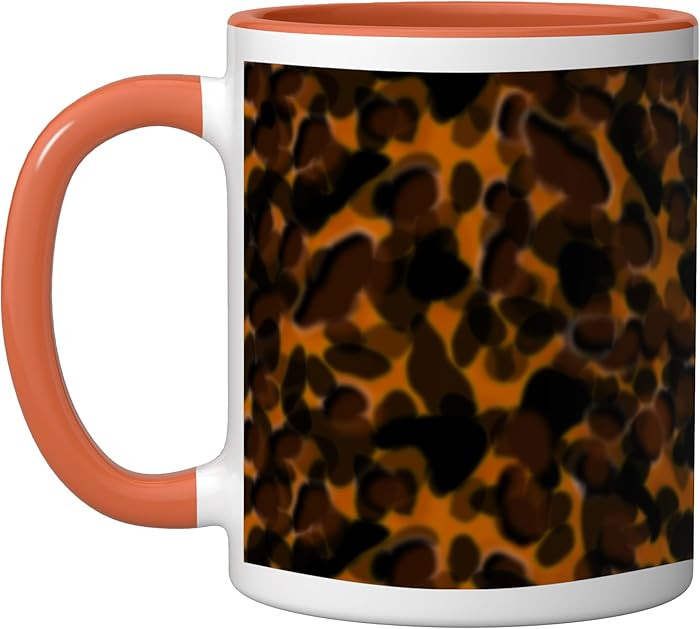 Orange Tortoise Shell Pattern - Brown Tortoiseshell Ceramic Mug, Orange/White | Amazon (US)