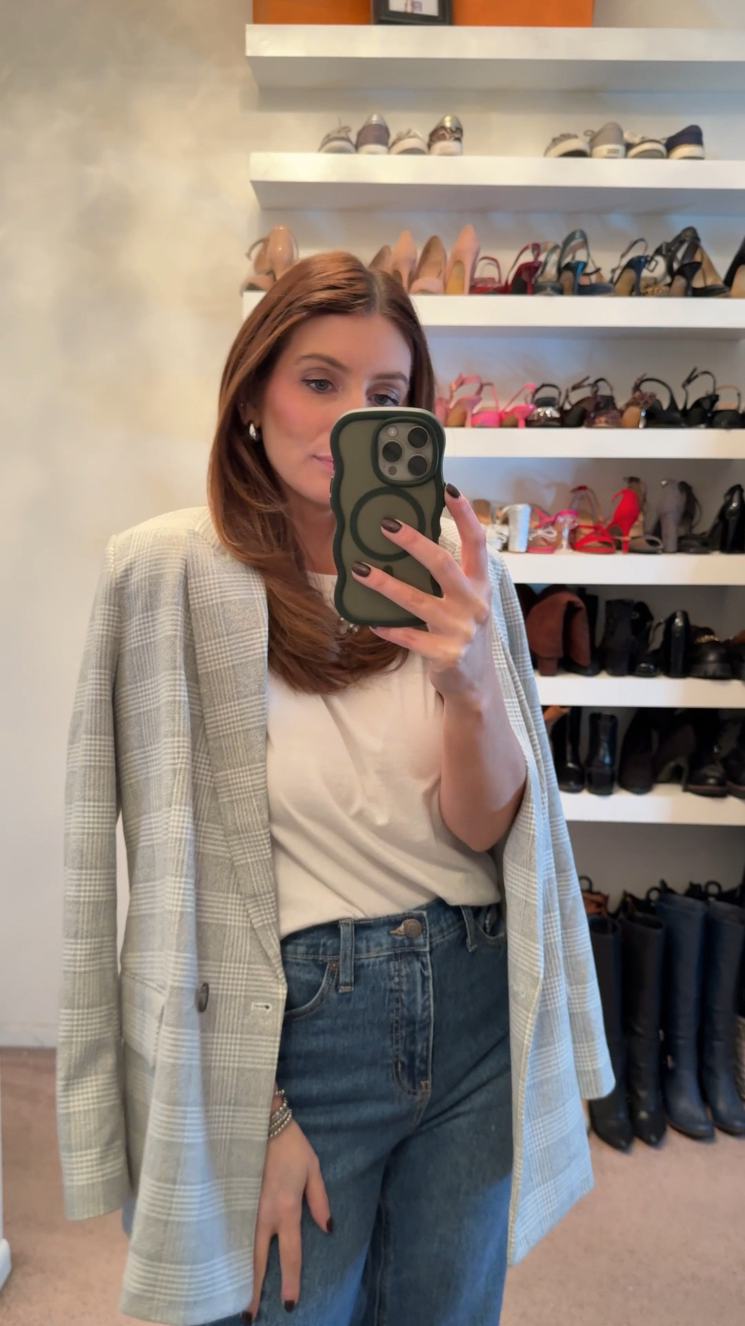 What I wore to work today, workwear outfit, casual outfit, similar oversized blazer, barrel leg jeans (size down one, wearing a size 2), casual office look, office look, easy outfit  

Spring outfits 2026
Work outfits
Business casual workwear 

#LTKSeasonal #LTKootd #LTKWorkwear