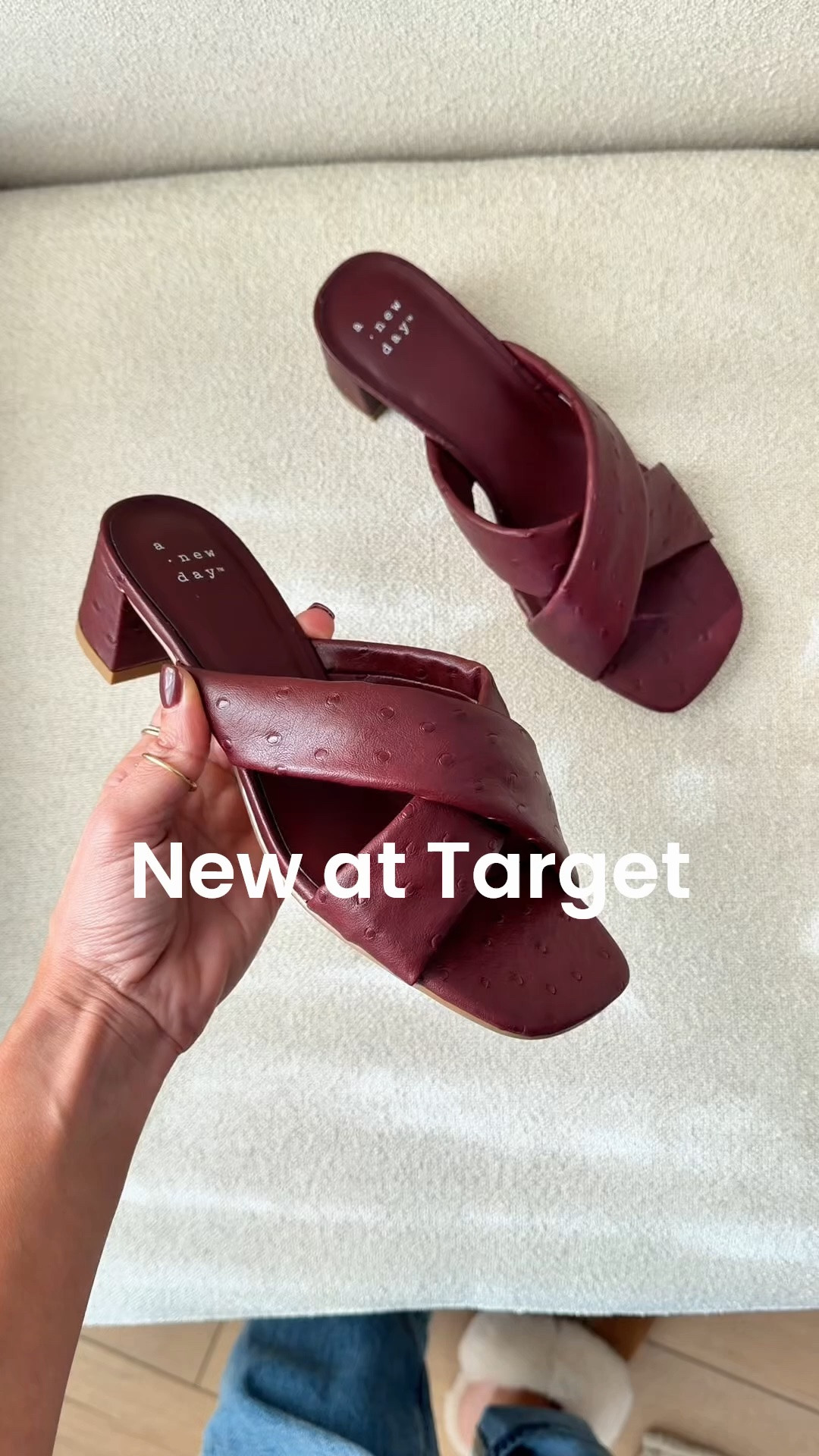 New at Target! Faux ostrich block heels - TTS for me! Fall shoes. Fall outfits. Fall style. Elevated casual outfits. Mom outfits. Christmas Party outfit. Holiday party outfit. Date night outfit. Thanksgiving outfit.