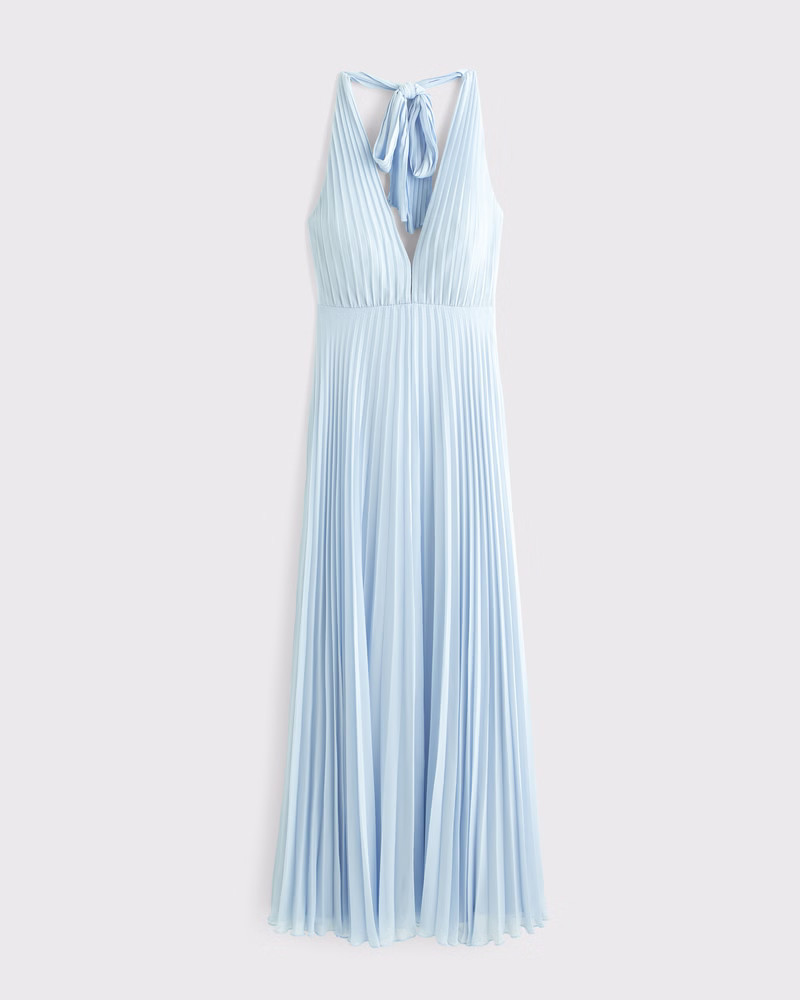 Abercrombie & Fitch Women's The A&F Giselle Halter Maxi Dress in Lilac Blue - Size XS PETITE | Abercrombie & Fitch (US)
