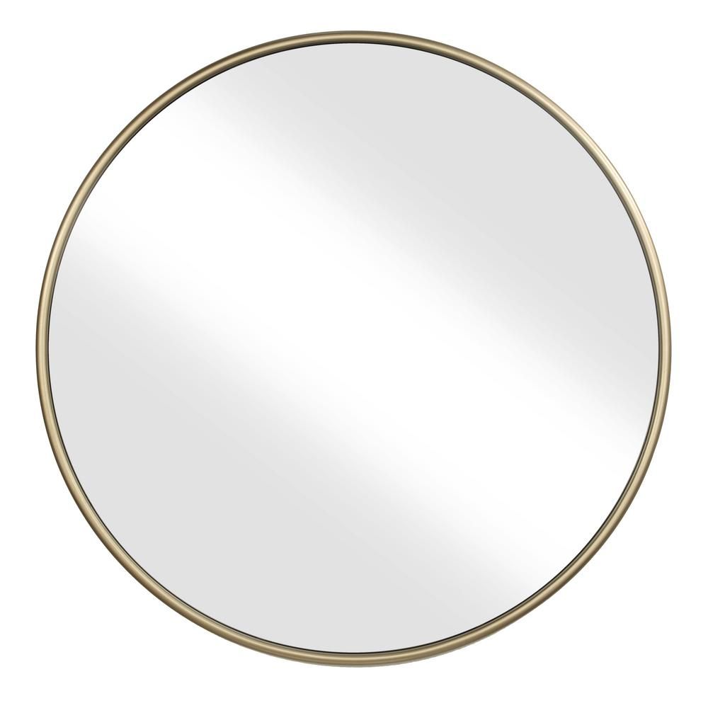 Martin Svensson Home Medium Round Gold Hooks Modern Mirror (36 in. H x 36 in. W) | The Home Depot