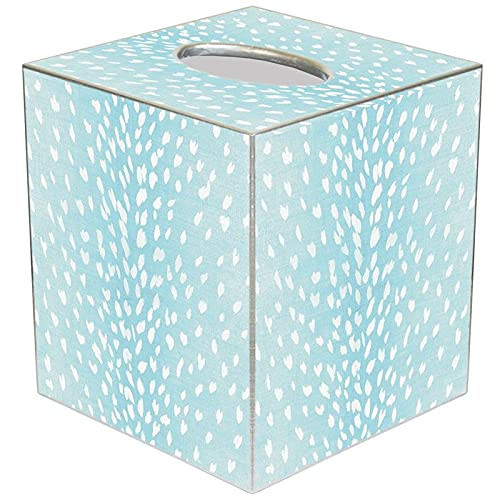Marye-Kelley Tissue Box Cover Tissue Holder Square Cube Paper Mache Decorative Animal Print Antelope Aqua, 5 x 5 x 5.5 inches | Amazon (US)