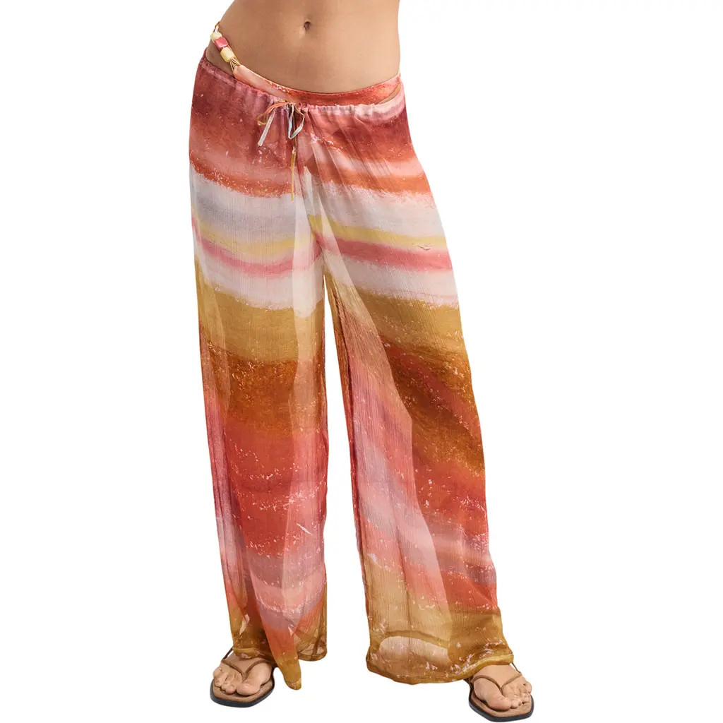 Vitamin A® Petra Stripe Cover-Up Pants in Terra Forms at Nordstrom, Size Small | Nordstrom