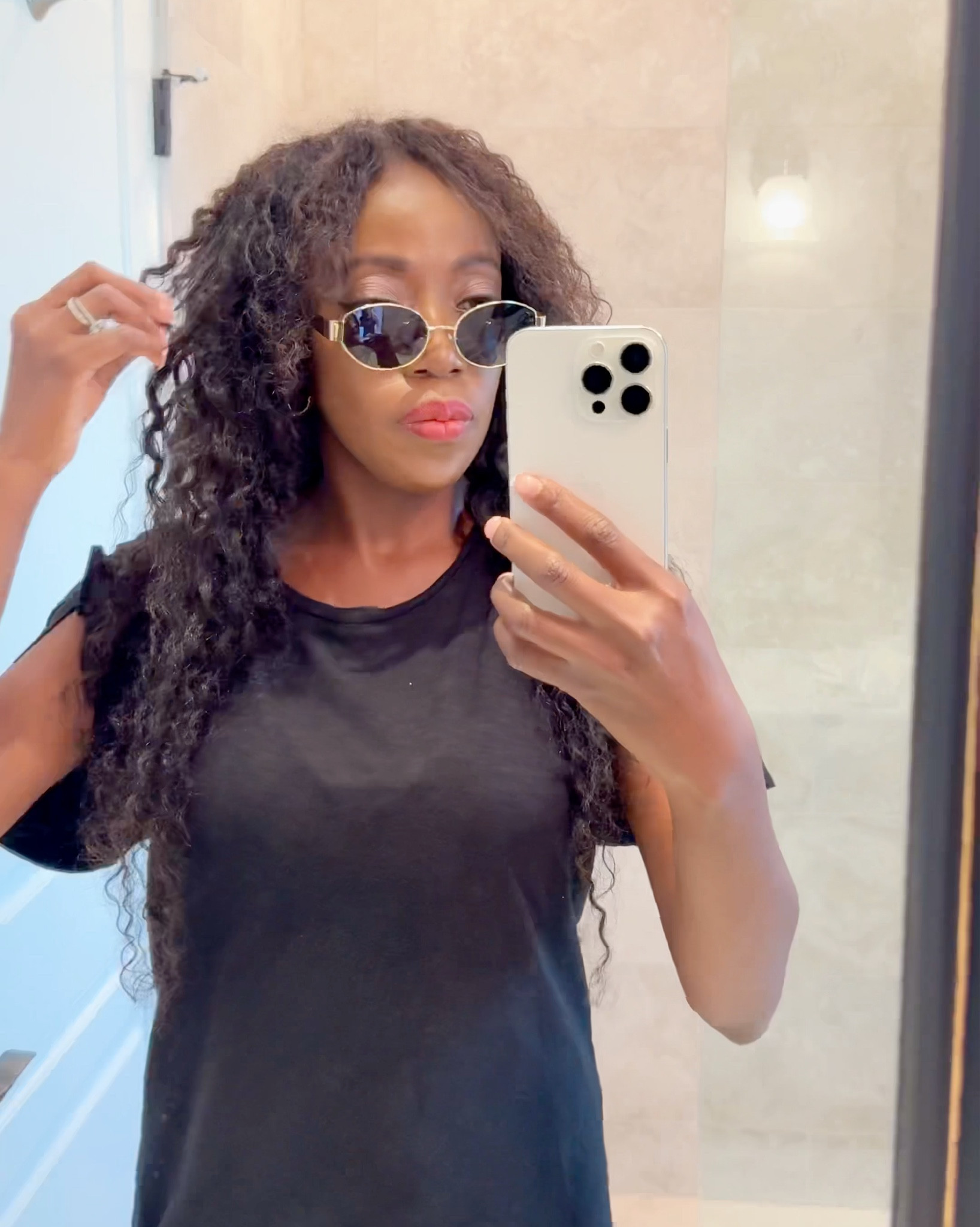 Love this dupe pair of  sunglasses. Has a retro style which I love and comes in multiple color frames and lens. 

Summer Outfit, Travel Outfit, Sunglasses, 
#Ootd 

#LTKOver40 #LTKVideo #LTKSeasonal