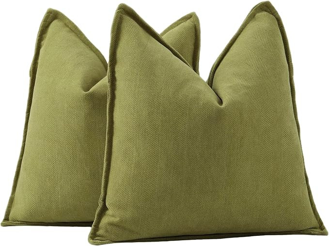 MADIZZ Textured Chenille Throw Pillow Covers Pack of 2 Natural Soft Decorative Accent Pillowcases... | Amazon (US)