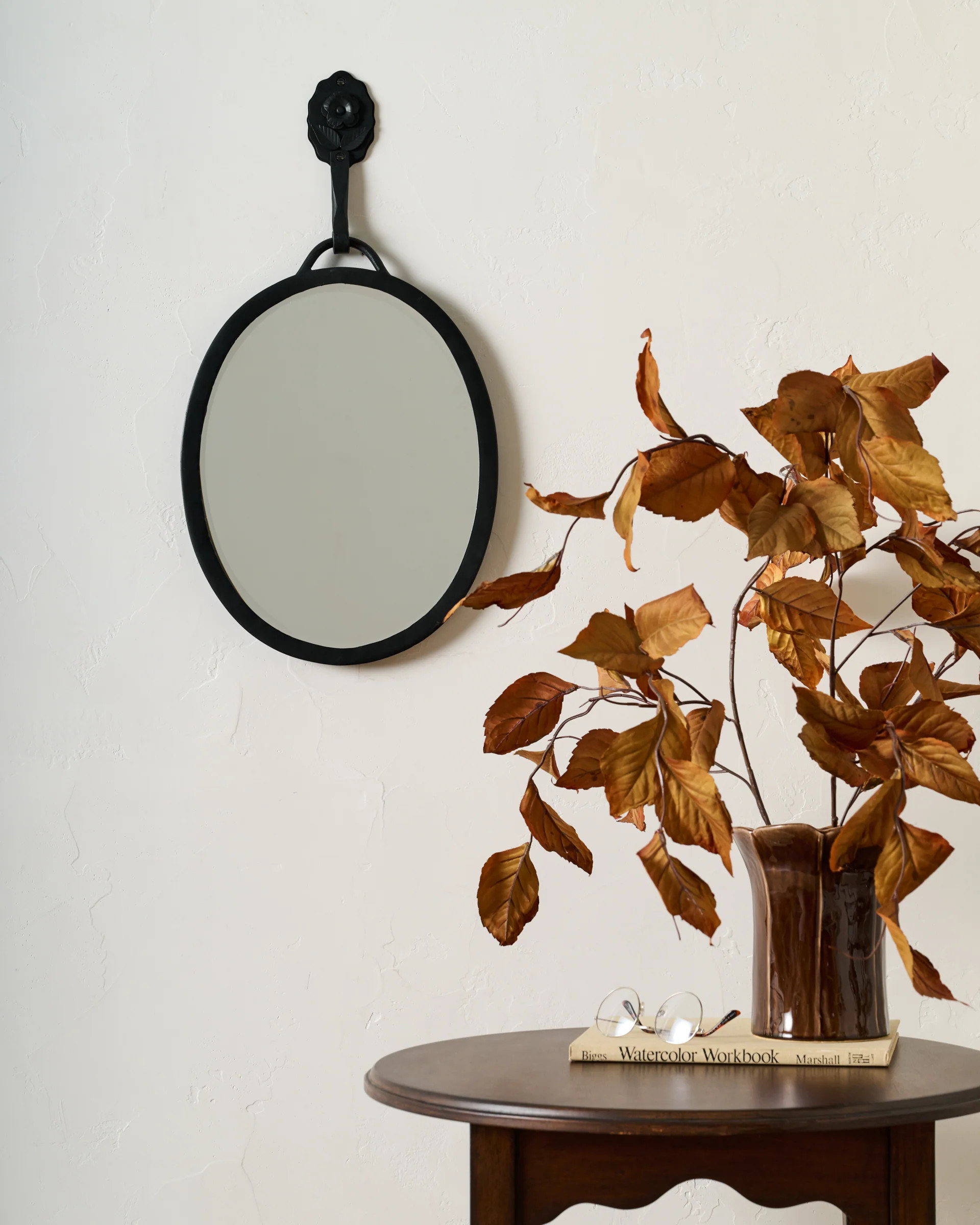Forged Iron Floral Accent Mirror | Magnolia