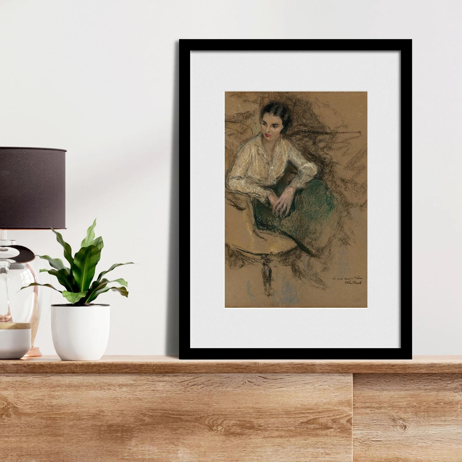 Moody French Portrait | Vintage Sketch Art | Earthy Wall Art | Etsy (Global)