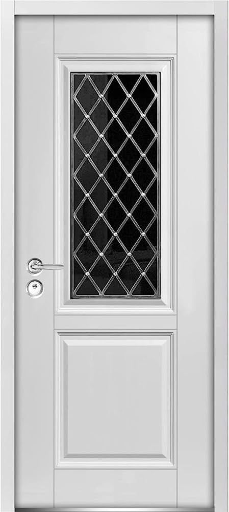 Front Exterior Prehung Steel Door 36 x 80 inches Right-Hand Inswing/Ballucio 1709 White Enamel/Pa... | Amazon (US)