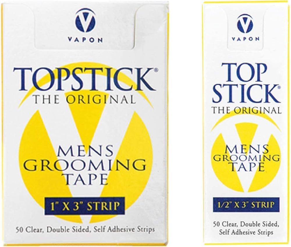 Topstick Men's Clear Double Sided Grooming Tape Bundle - (1 Box of 50 Strips) 1" x 3" & (1 Box of... | Amazon (US)