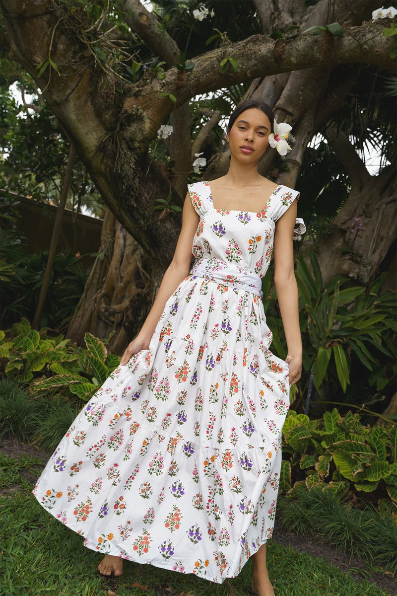 Annabel Sundress | Floral Frieze Cotton Poplin | SUE SARTOR