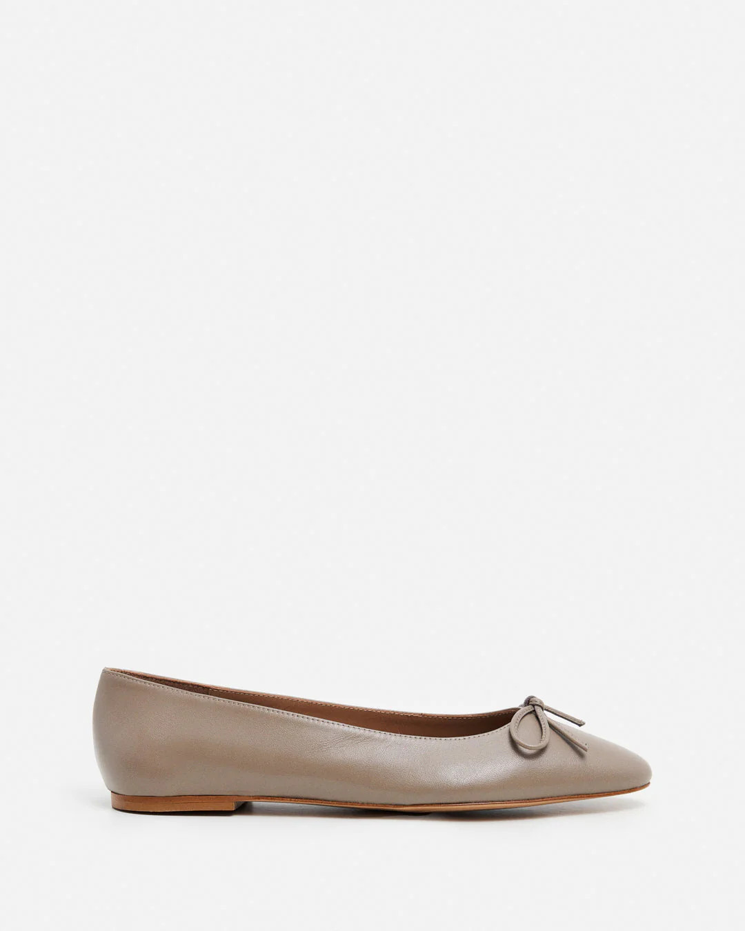Bodil Leather Taupe Ballet Flats | Flattered