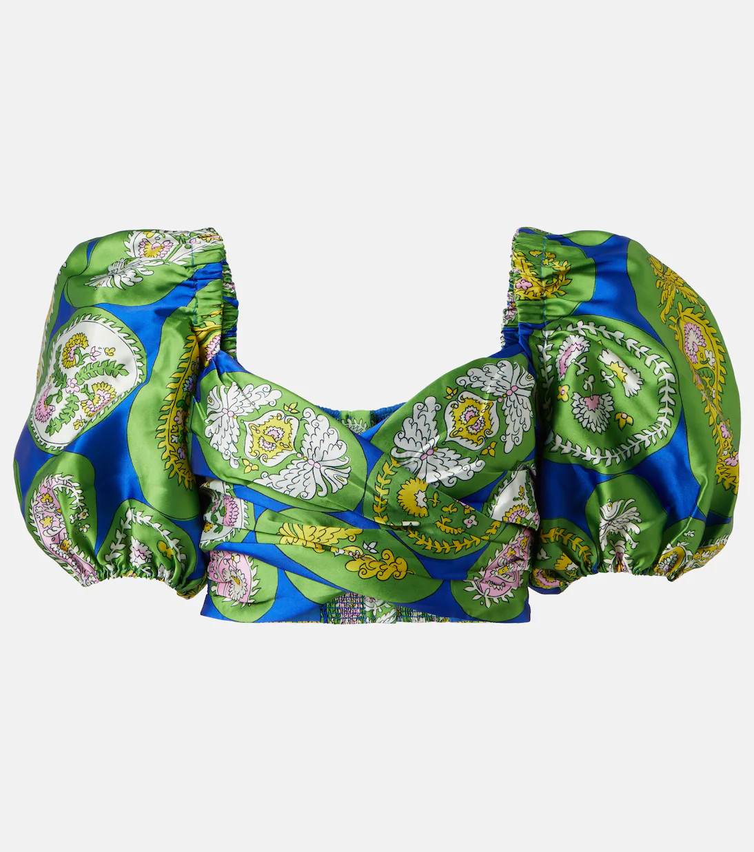 Printed balloon-sleeve cropped top | Mytheresa (US/CA)