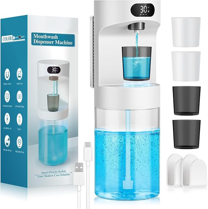 Automatic Mouthwash Dispenser for Bathroom,20.29 oz Touchless Electric Mouth Wash Dispensers Bath... | Amazon (US)
