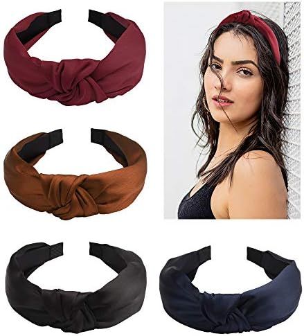 Amazon.com : Ondder 4 Pack Knotted Headbands for Women Non Slip Fashion Headbands Wide Headbands ... | Amazon (US)