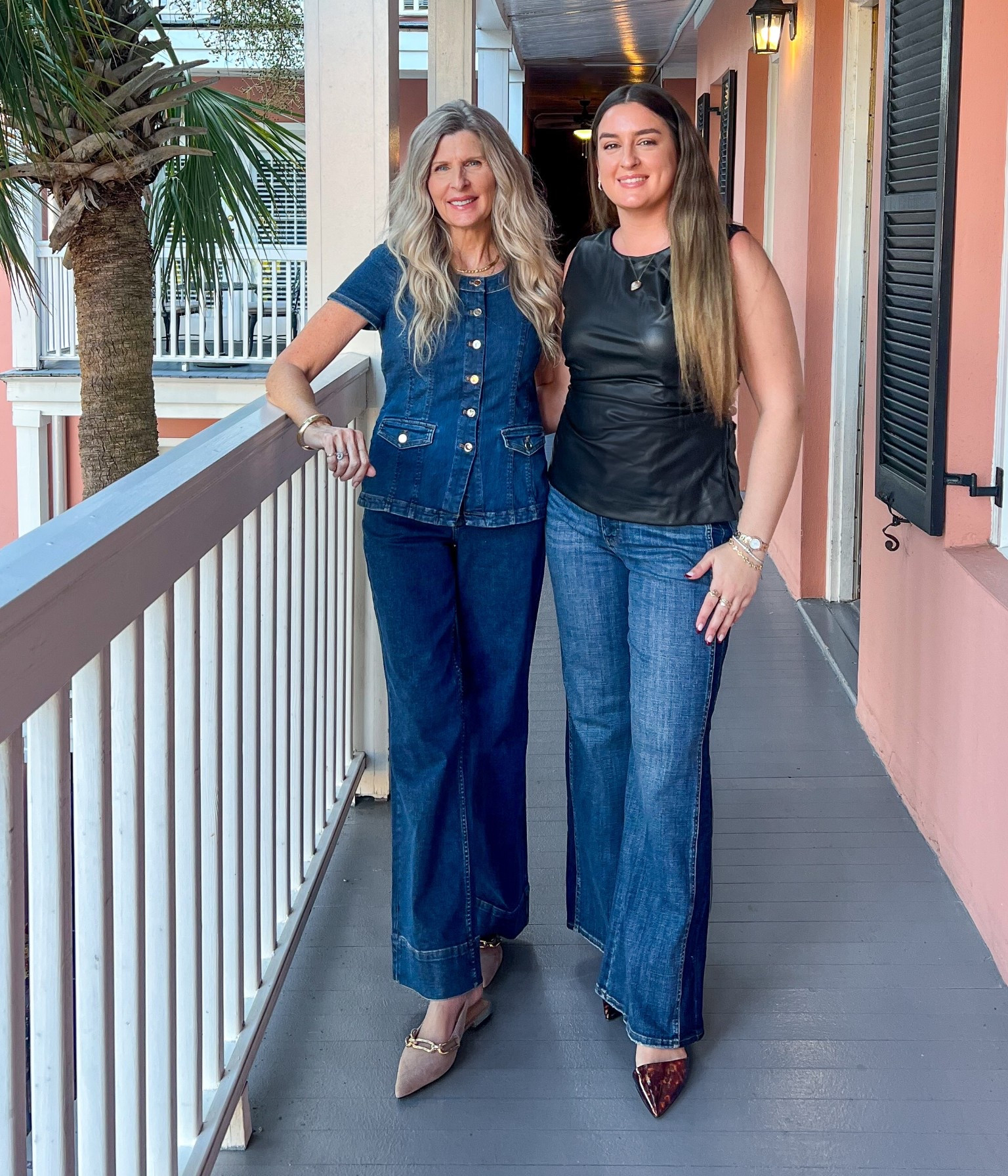 Denim on denim jeans & short sleeve denim top gold buttons, wear as a denim jacket layer opened. Wide leg jeans, Suede Chain-Detail Slingback, High-Rise Colorblocked Wide-Leg Jean, Patent Tortoise Slingback Pump, Faux Leather Draped Top #ltksalealert #ltkstyletip


#LTKShoeCrush #LTKTall #LTKOver40