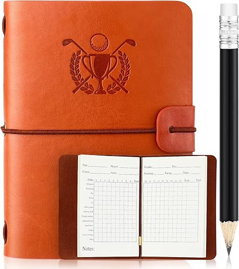 Yexiya Golf Scorecard Book with Pencil Leather Golf Journal Scorecard Holder Accessories Notebook... | Amazon (US)