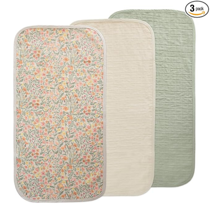 mushie Water Repellent Changing Pad Liners | Made with Organic Cotton | Set of 3 (Pastel Blooms C... | Amazon (US)