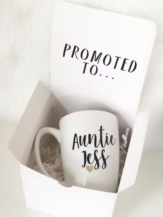 Baby announcement - pregnancy announcement ideas - promoted to mug set - auntie mug - mom to be -... | Etsy (US)