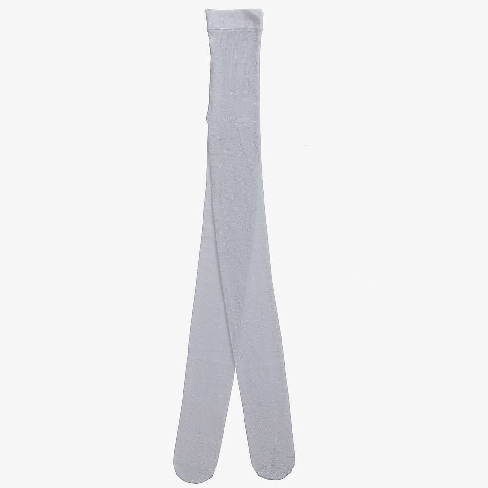 Girls Silver Sparkly Tights | Childrensalon