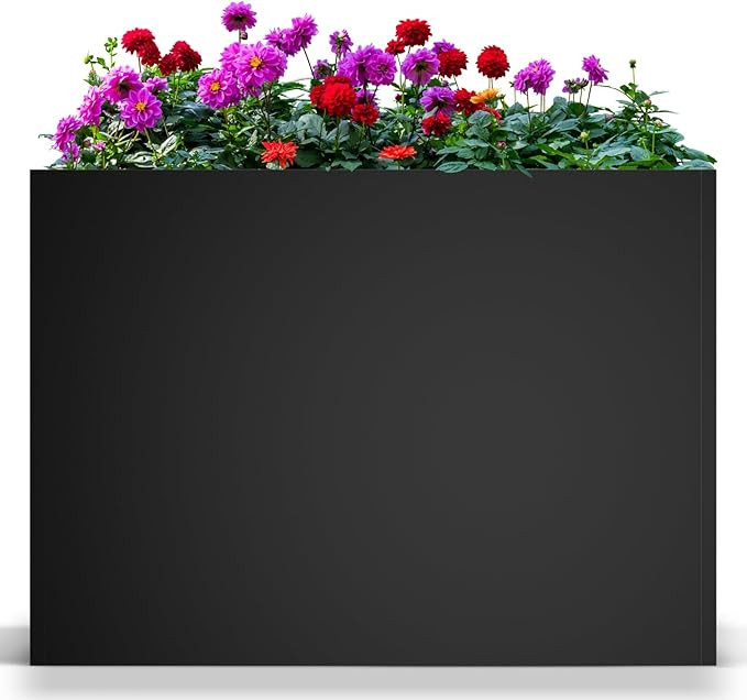 Tall Metal Planter Box for Outdoor Plants 38" L x 13" W x 30", Heavy Duty Steel Large Rectangular... | Amazon (US)