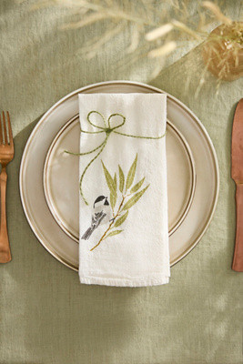 Chickadee Napkins, Set of 4 | Anthropologie (US)
