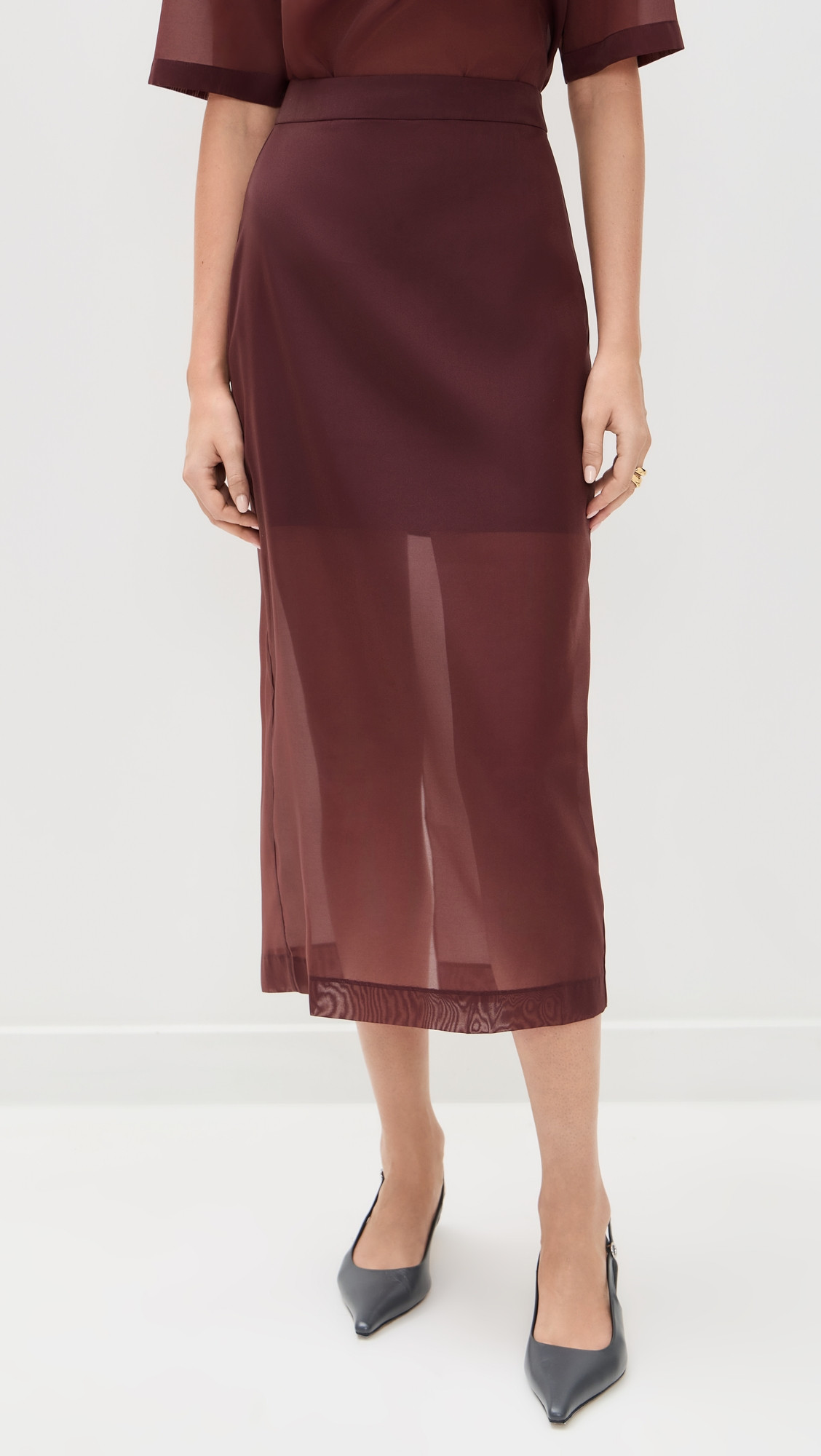 LE BOP Olivia Organza Skirt Mahogany 4 | Shopbop