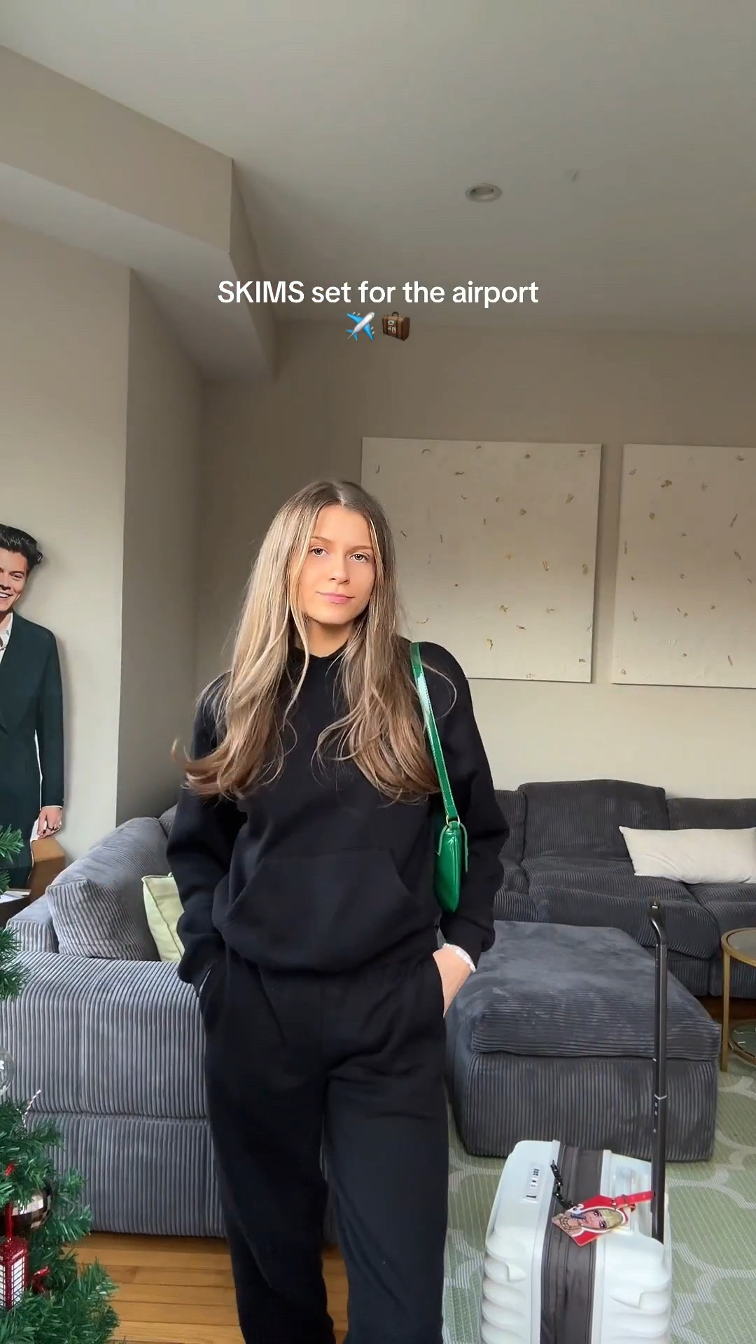 Travel outfit! Holiday outfit, comfy outfit, sweat set, skims sweatshirt, skims sweatpants, skims outfit, skims tryon. 

#LTKSeasonal #LTKTravel #LTKFindsUnder100