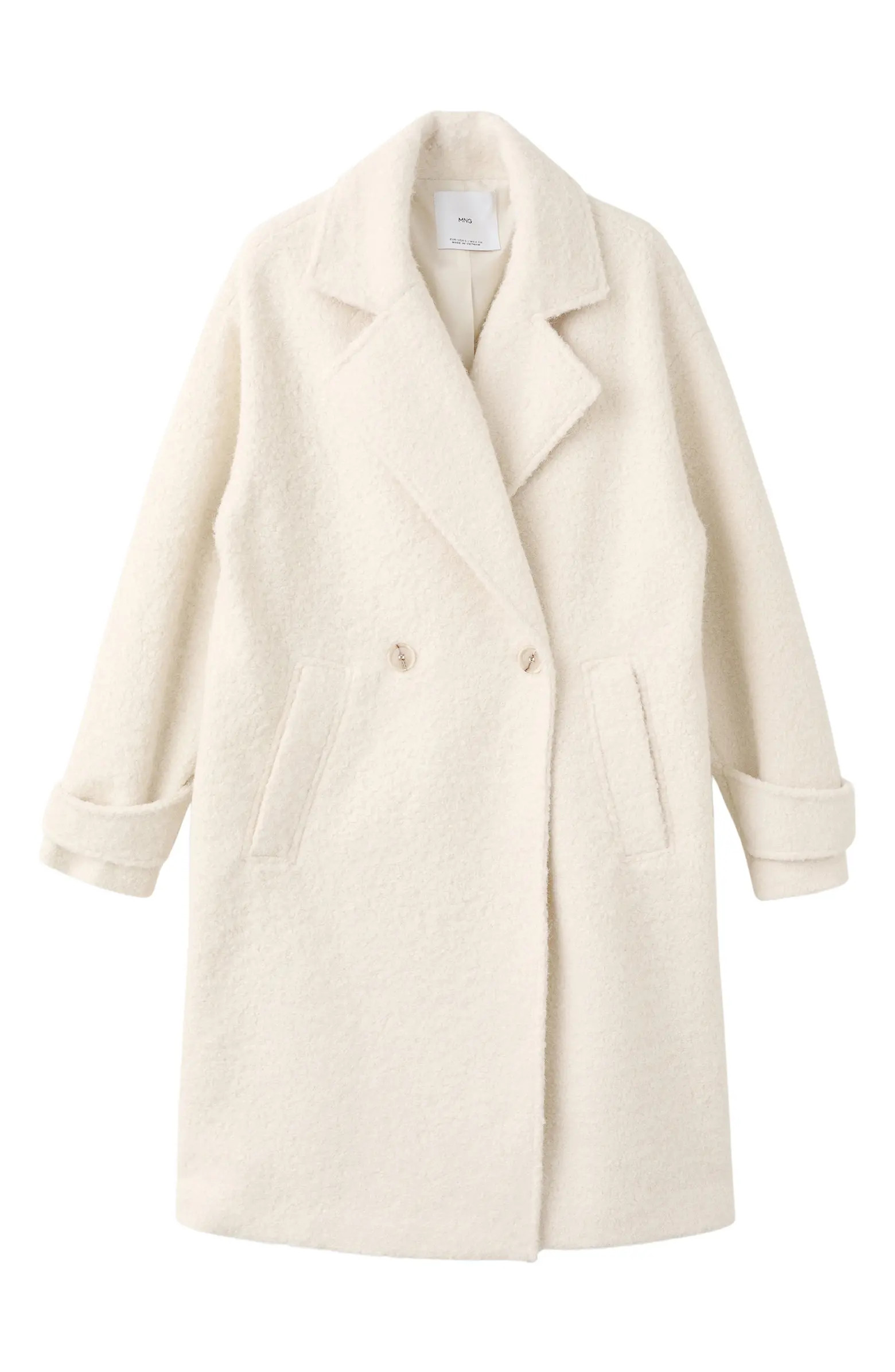 MANGO Lapels Bouclé Coat | Nordstrom | Nordstrom