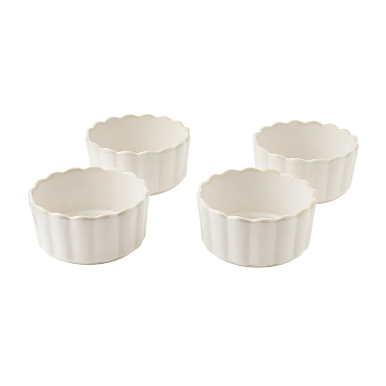 The Pioneer Woman Colette Stoneware Ramekins, Cream, Set of 4 | Walmart (US)