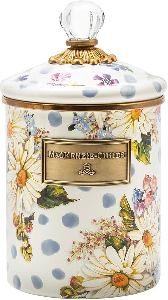 MACKENZIE-CHILDS Wildflowers Enamel Canister, Floral Kitchen Storage Container with Lid, Medium | Amazon (US)