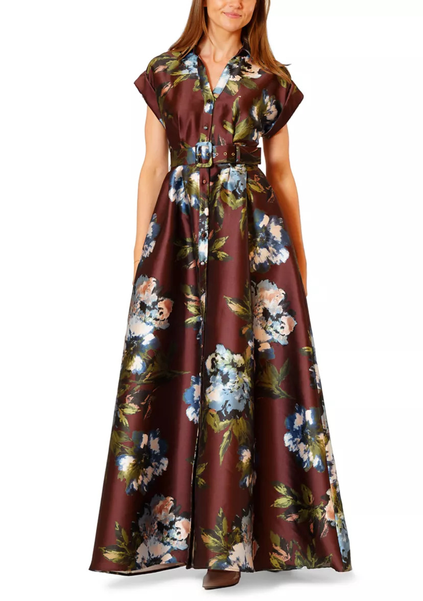 Women's Short Sleeve Floral Twill Shirtdress | Belk