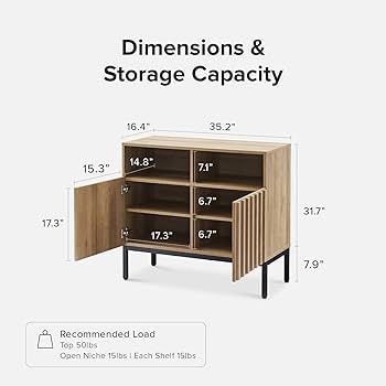 mopio Norwin Storage Cabinet, Modern Rustic Industrial Buffet Sideboard, Accent Console Credenza,... | Amazon (US)
