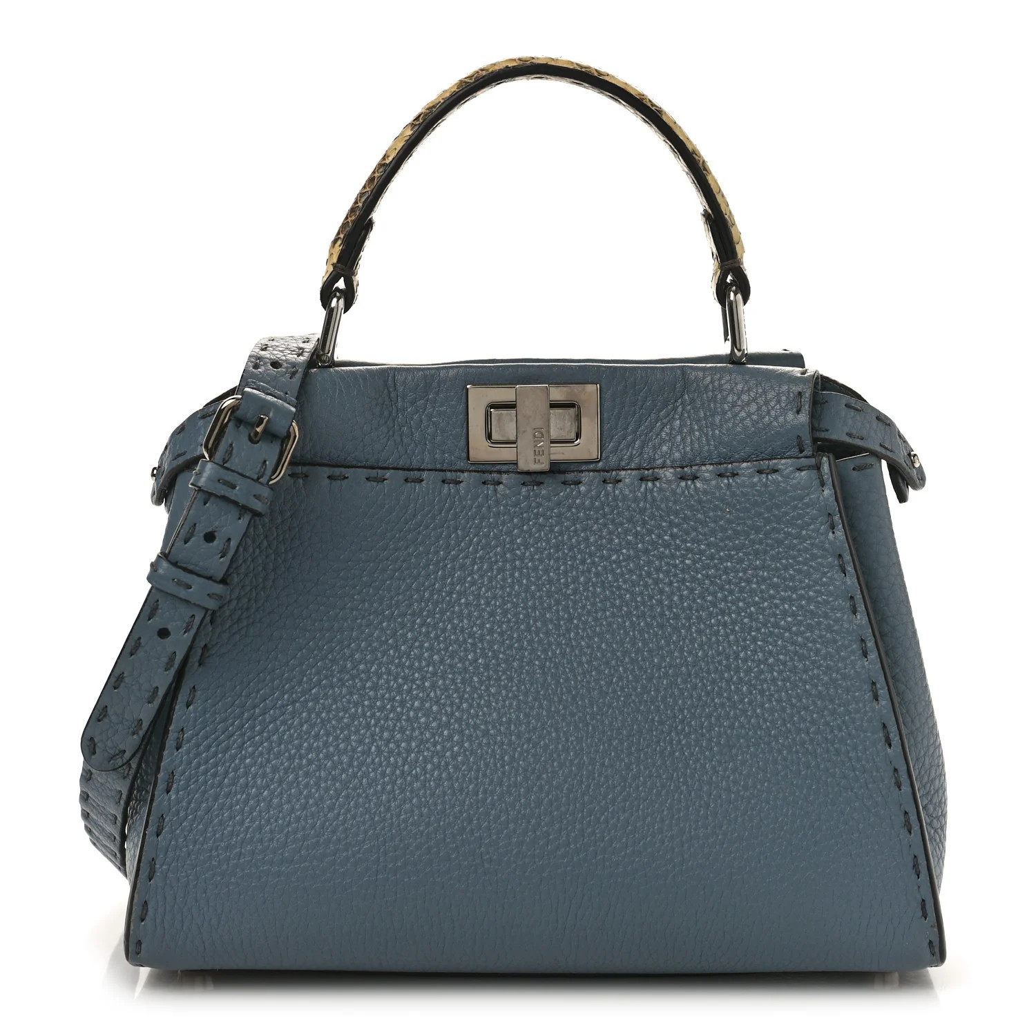 Cuoio Romano Snakeskin Selleria Mini Peekaboo Iconic Satchel Tempesta | FASHIONPHILE (US)