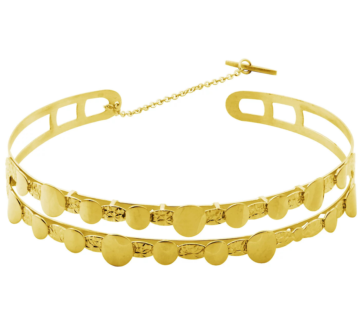 10K Gold Double Row Toggle Cuff | QVC